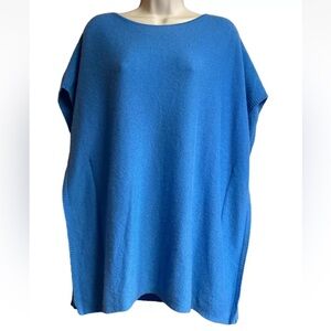 B3 Lilly‎ Pulitzer Blue Cashmere Sweater Poncho Cape